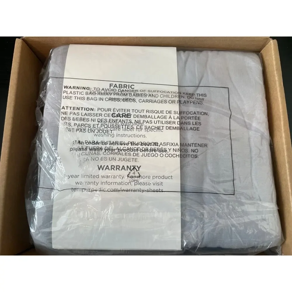$150 Tempur-Pedic TEMPUR NWT-Rayon from Bamboo Jersey Sheet Set Twin Grey NIB